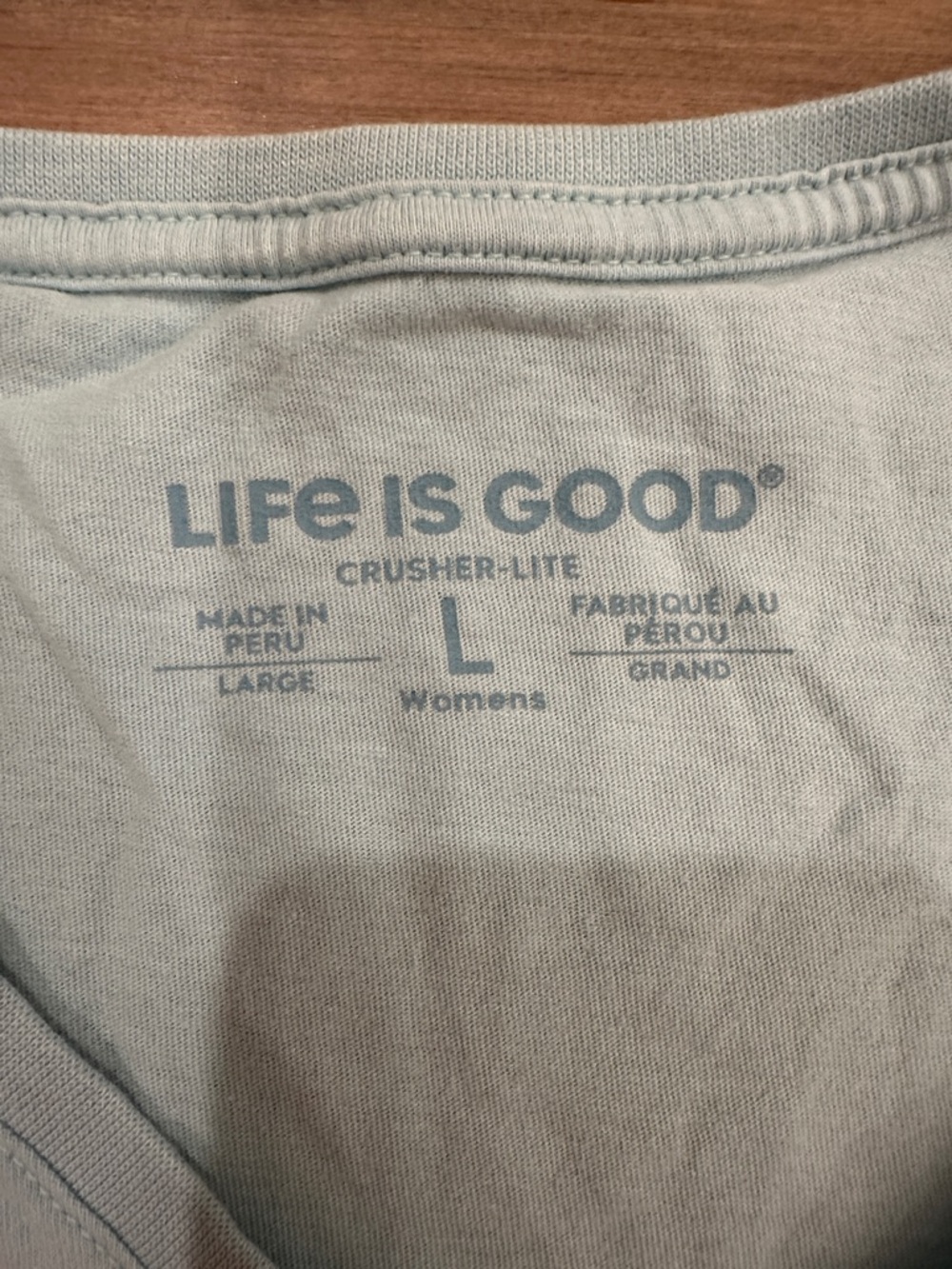 Life Is Good Light Blue Crusher-Lite Women’s Tee with Subtle Logo Print - Picture 2 of 7